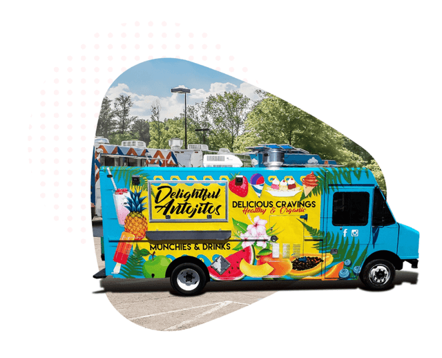 Colorful Delightful Antojitos food truck built by Trailer King Builders